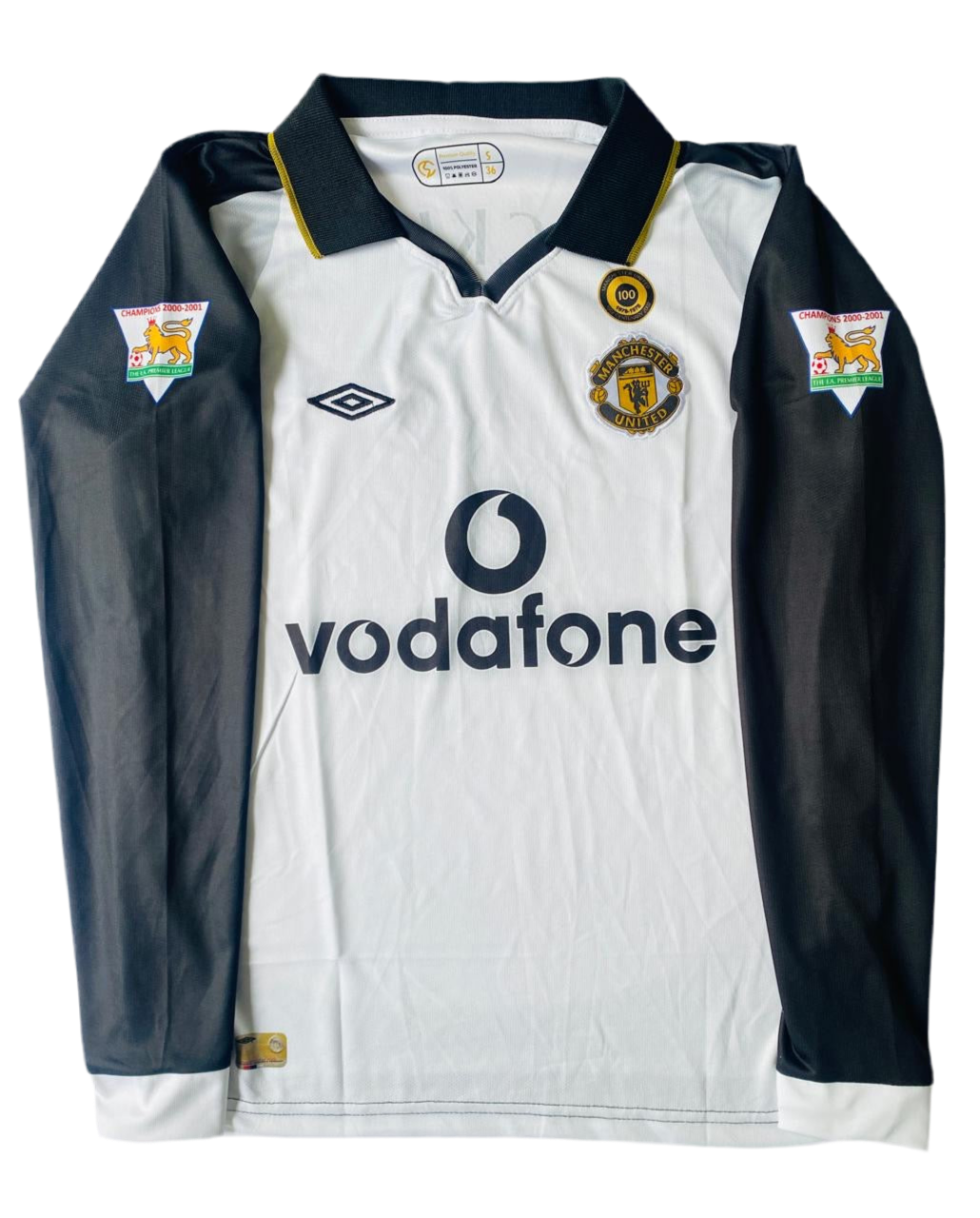 BECKHAM MANCHESTER UNITED CENTENARY 2001/02 AWAY PREMIUM RETRO KIT