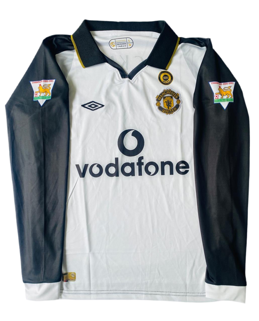 BECKHAM MANCHESTER UNITED CENTENARY 2001/02 AWAY PREMIUM RETRO KIT